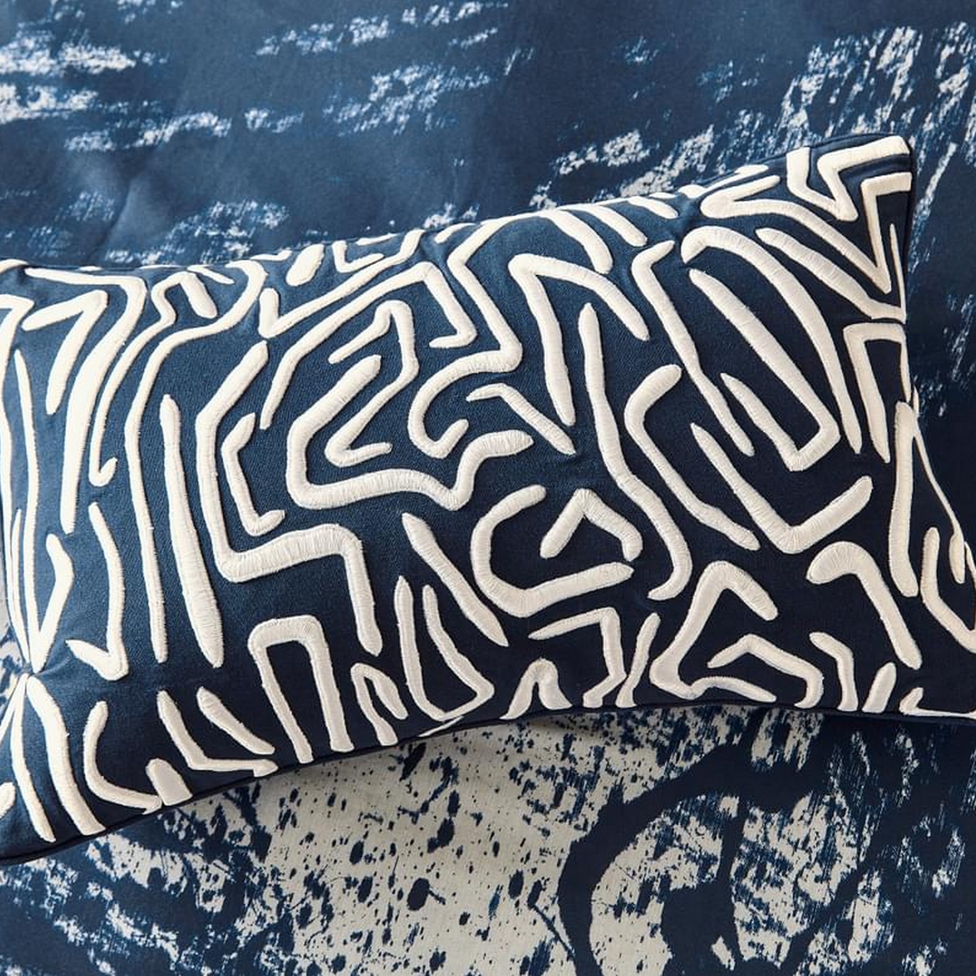 Enigmatic Abstract Cushion By Harlequin In Ink Blue